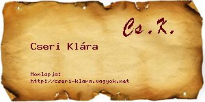 Cseri Klára névjegykártya
